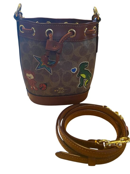 Coach Limited Edition Mini Bucket Bag in Signature Canvas Sticker 